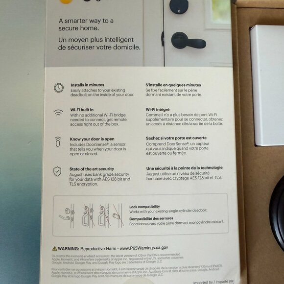 August Home 4th Gen Matte Black Wi-Fi Smart Door Lock, No Batteries Included - Picture 11 of 16